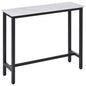 Rectangular Bar Table, Wood Effect Coffee Table for Small Space, Breakfast Dining, Kitchen, Industrial, White & Black