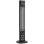 2000 W Electric Infrared Patio Heater with Cover, Free Standing/Wall Mounted IP65 Outdoor Garden Heater, Black