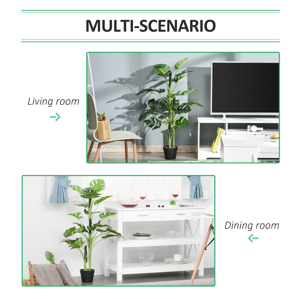 100cm/3.3FT Artificial Monstera Tree Decorative Cheese Plant 21 Leaves with Nursery Pot, Fake Tropical Palm Tree for Indoor Décor