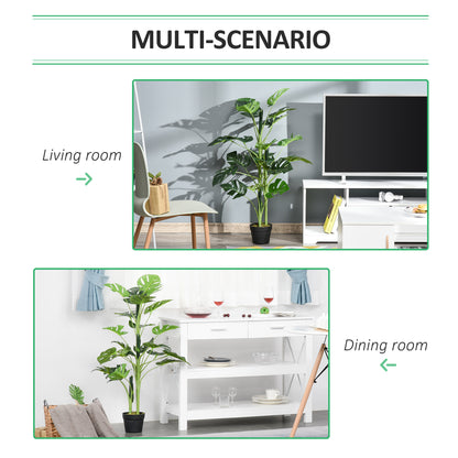 100cm/3.3FT Artificial Monstera Tree Decorative Cheese Plant 21 Leaves with Nursery Pot, Fake Tropical Palm Tree for Indoor Décor