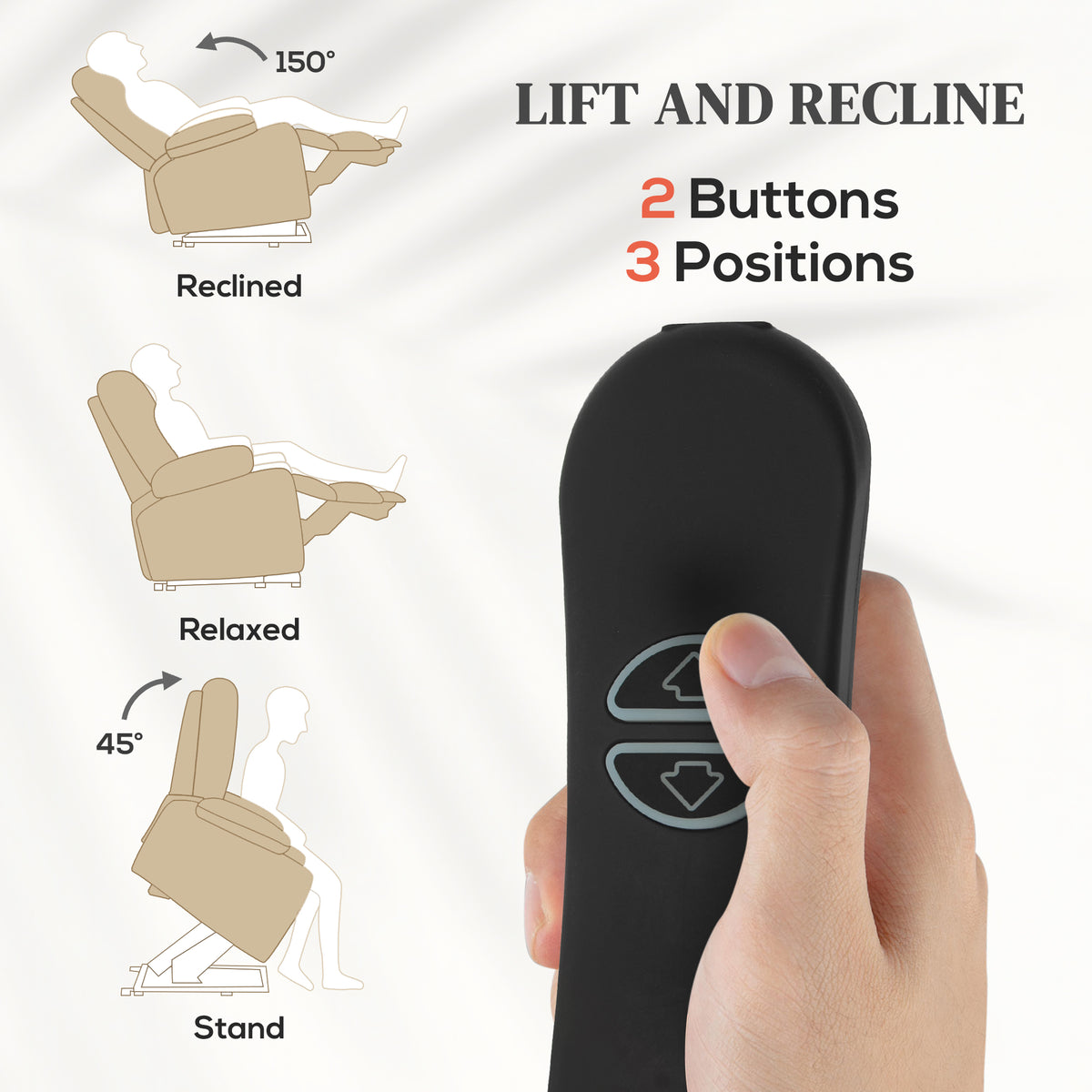 45° Lifting Riser and Recliner Armchair