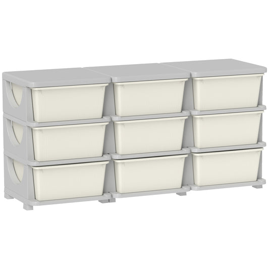 Kids Storage Unit, with Nine Drawers - Cream