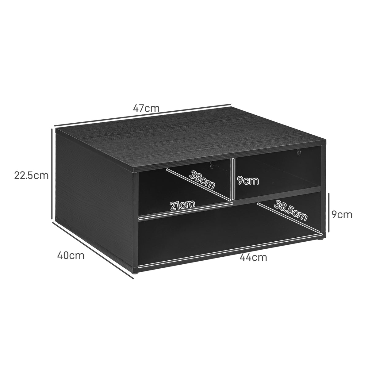 Three-Compartment Printer Storage Cabinet