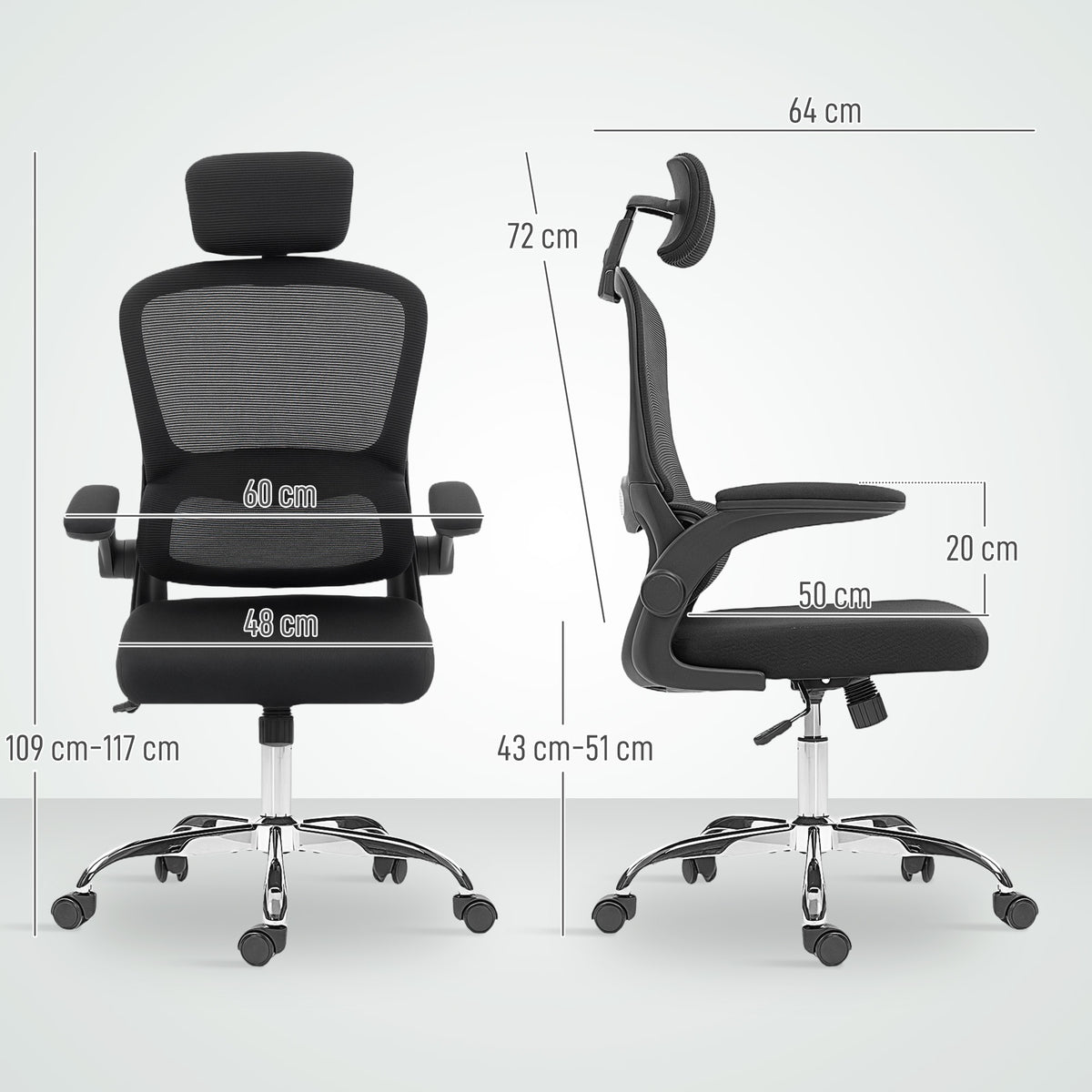 Mesh Back Office Chair, with Lumbar Support