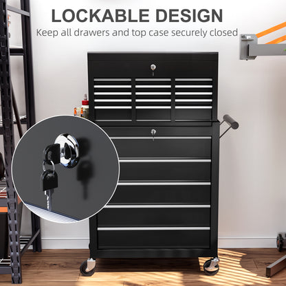 14 Drawer, Two-Part Tool Storage Chest on Wheels