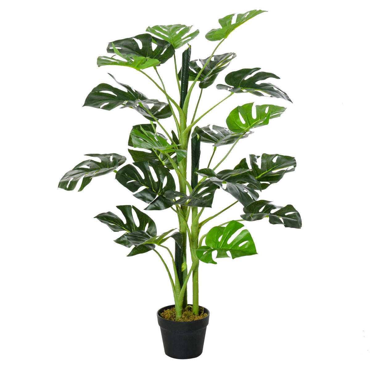 100cm/3.3FT Artificial Monstera Tree Decorative Cheese Plant 21 Leaves with Nursery Pot, Fake Tropical Palm Tree for Indoor Décor