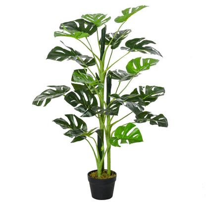 100cm/3.3FT Artificial Monstera Tree Decorative Cheese Plant 21 Leaves with Nursery Pot, Fake Tropical Palm Tree for Indoor Décor