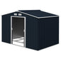 9 x 6ft Metal Bicycle Shed, Outdoor Storage Tool House with Ventilation Slots, Foundation Kit and Lockable Double Doors, Dark Grey