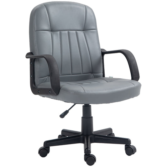 Desk Chair, PU Leather Computer Office Chair with Adjustable Height, Swivel Wheels for Home Work Study