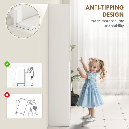 Tall Bathroom Cabinet with Mirror and Adjustable Shelf