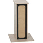 63cm Cat Scratching Post, Cat Scratcher with Replaceable Scratching Board, Top Perch, Sisal Scratch Mat, Oak