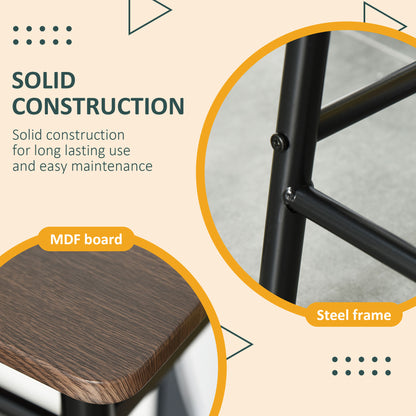 Bar Table Set, Bar Table and Stools Set, Footrest and Storage Shelf, for Kitchen, Dining Room, Pub, Cafe