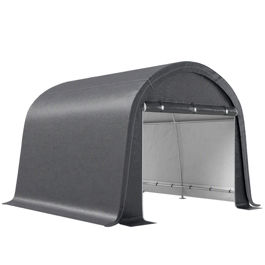 3 x 3(m) Garden Storage Tent, Heavy Duty Outdoor Shed with 2 Doors, Waterproof Portable Shed Tent Shelter with Galvanised Steel Frame for Bike, Motorcycle, Garden Tools, Grey