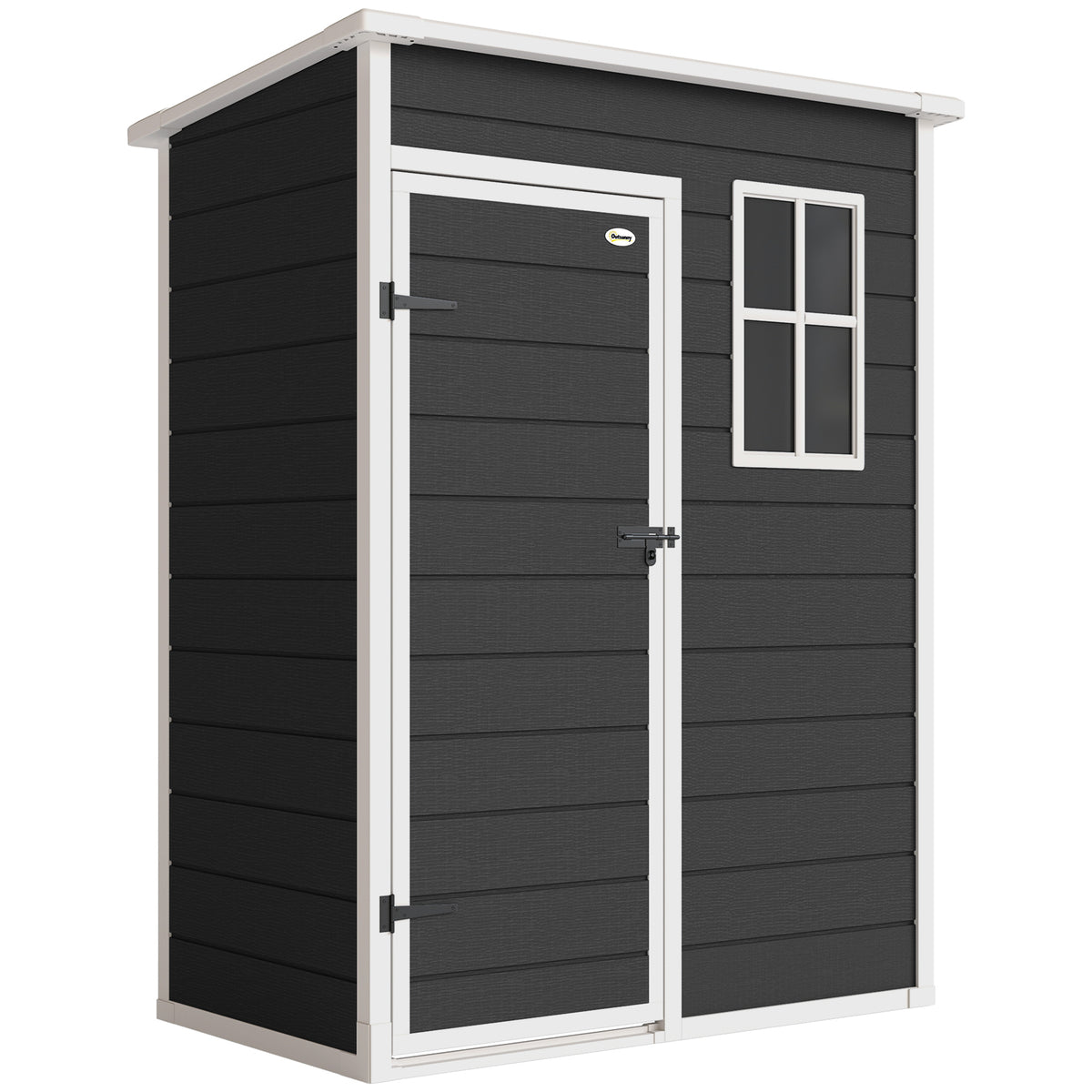 5' x 3' Garden Shed with Floor, Outdoor Storage Shed with Lockable Door, Window and Vent