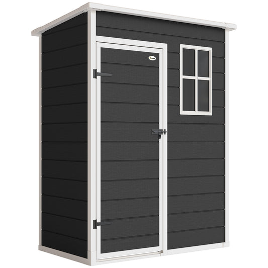 5' x 3' Garden Shed with Floor, Outdoor Storage Shed with Lockable Door, Window and Vent