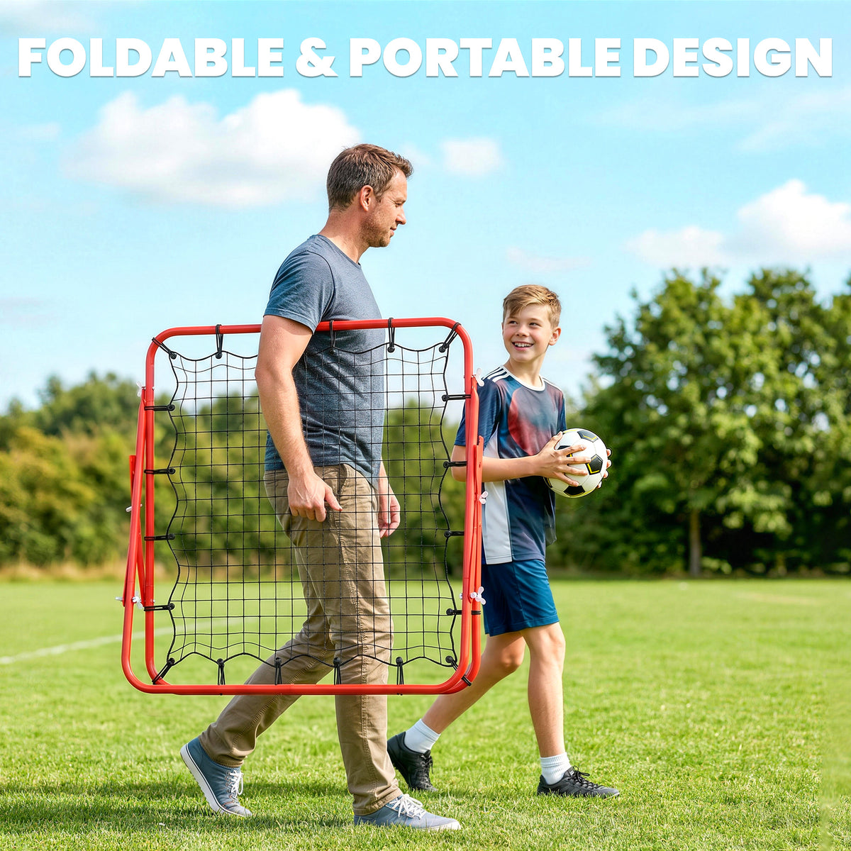 Rebounder Net, Practise Kickback Goal, for Teens, Adults Training