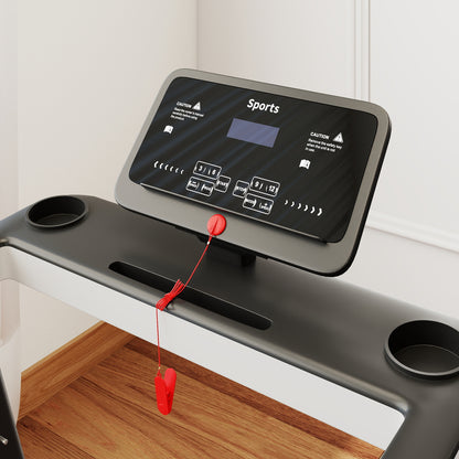 Motorised Folding Treadmill with 500W & LED Screen for Home, Black