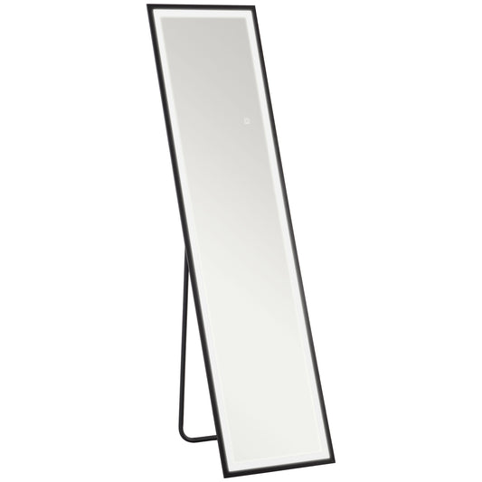 150 x 40cm Full Length Mirror, with Adjustable Lights - Black