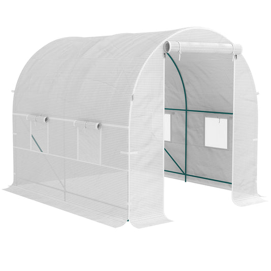 245 x 200cm Polytunnel Greenhouse - White