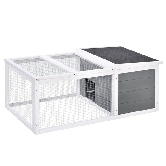 Rabbit Hutch Guinea Pig Hutch Wooden Small Animal Cage Rabbit Run Duck House with Openable Roof for Indoor Outdoor Easy to Clean 115 x 66 x 47.5 cm