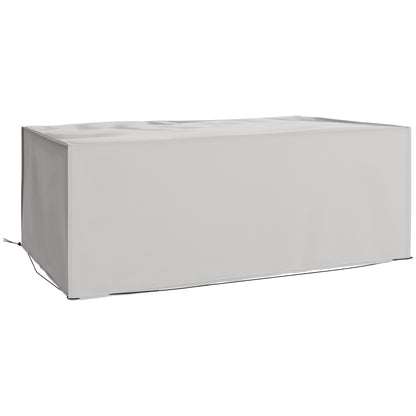 Outdoor Garden Furniture Cover Waterproof, Anti-UV 600D Heavy Duty Oxford Fabric Patio Furniture Cover for Rectangular Sofa Table Set, Grey, 210 x 140 x 80 cm