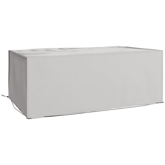 Outdoor Garden Furniture Cover Waterproof, Anti-UV 600D Heavy Duty Oxford Fabric Patio Furniture Cover for Rectangular Sofa Table Set, Grey, 210 x 140 x 80 cm