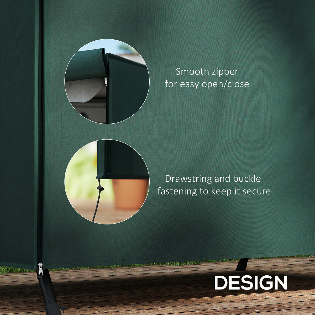 152 x 177cm Three-Seater Swing Chair Protective Cover Green