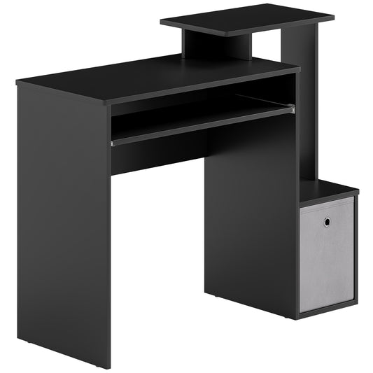Computer Desk with Sliding Keyboard Tray Storage Drawer Shelf Home Office Workstation Black
