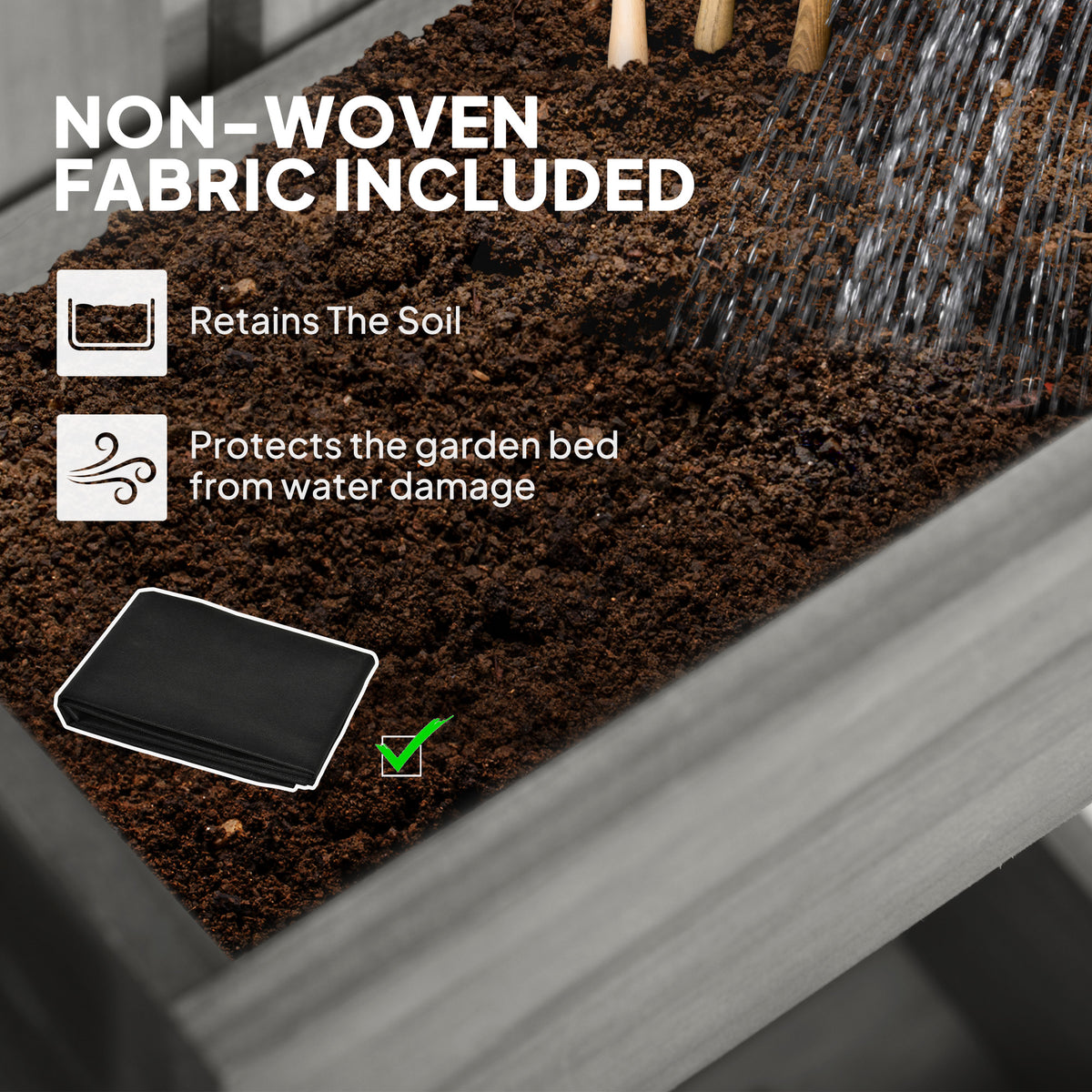 Wall-mounted Wooden Garden Planters with Trellis, Drainage Holes and 3 Planter Boxes for Patio