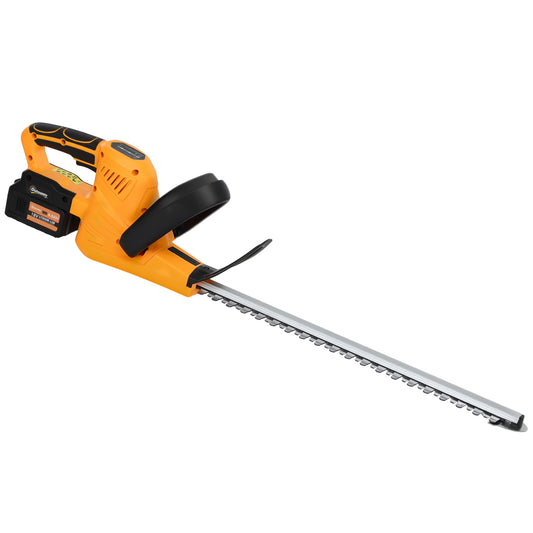 20" Cordless Hedge Trimmer, 18V Electric Hedge Cutter with 51cm Dual Action Blade, 2 x 4000mAh Batteries and Brushless Motor for Garden Branches, Shrubs, Twigs, Orange