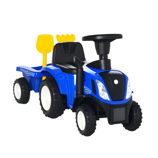 Ride On Tractor Toddler Walker Foot To Floor Slider w/ Horn Storage Steering Wheel for 1-3 Years Old Blue