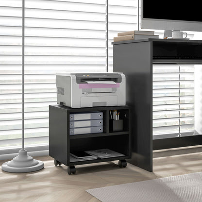 Three-Compartment Printer Cabinet, with Wheels