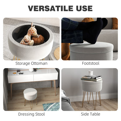 5L Velvet-Feel Storage Ottoman