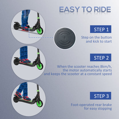 Folding Electric Scooter with Brake, for Ages 6+ Years, 8km/h Maximum Speed