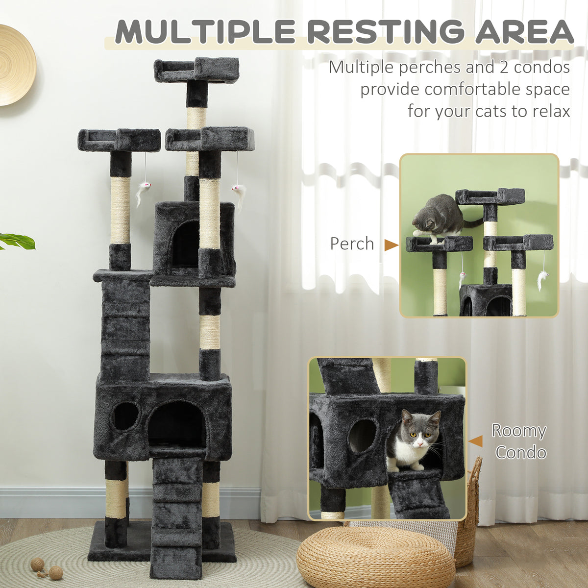 Cat Tree Scratching House, Activity Play Centre