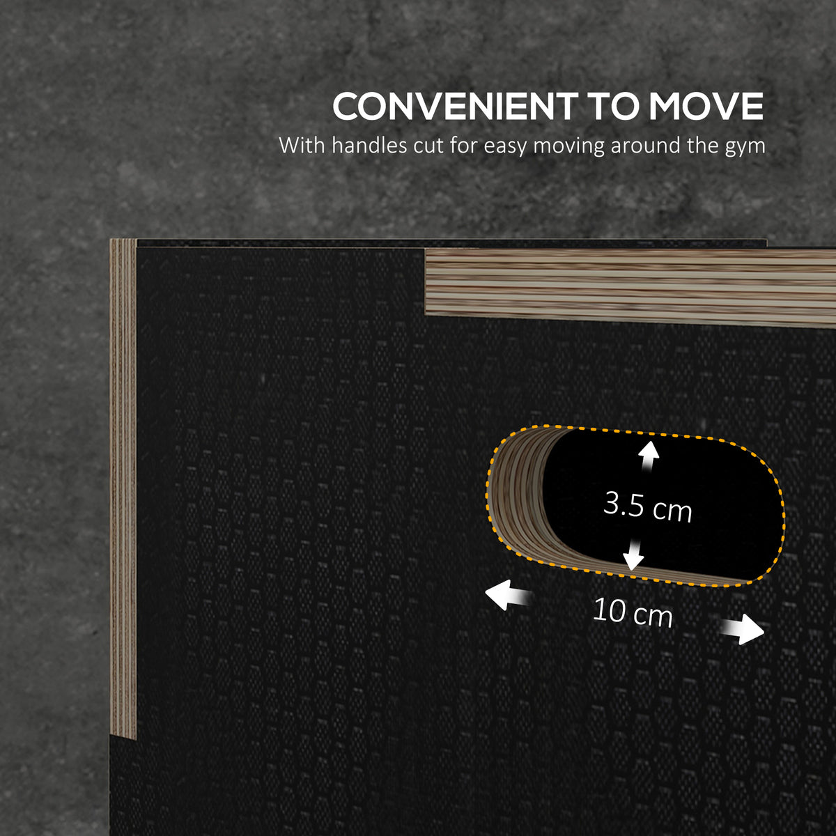 Multi-Faceted Jump Box, Wooden Step Up Box, for Home, Gym, Exercise, 16.1"/20.1"/24" - Black