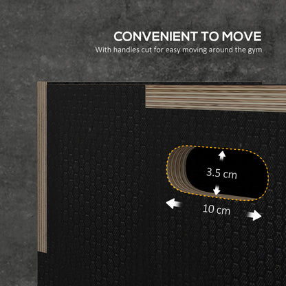 Multi-Faceted Jump Box, Wooden Step Up Box, for Home, Gym, Exercise, 16.1"/20.1"/24" - Black