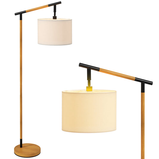 Metal Frame Floor Lamp with 350 Degree Rotating Lampshade, for Living Room and Bedroom, LED Bulb Included
