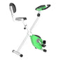 Folding Exercise Bike, Fitness Bicycle Indoor Trainer, Quiet 8-Level Magnetic Resistance, with LCD Monitor, Pulse Sensor and Wheels for Sport Maison and Cardio Training, Green