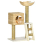 Cat Tree, with Scratching Posts, Bed, Cat House - Natural Finish
