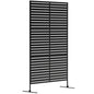 Decorative Privacy Fence Screen, Metal Outdoor Privacy Screen Climbing Plant Trellis with Stand, 122 x 198 cm, Black