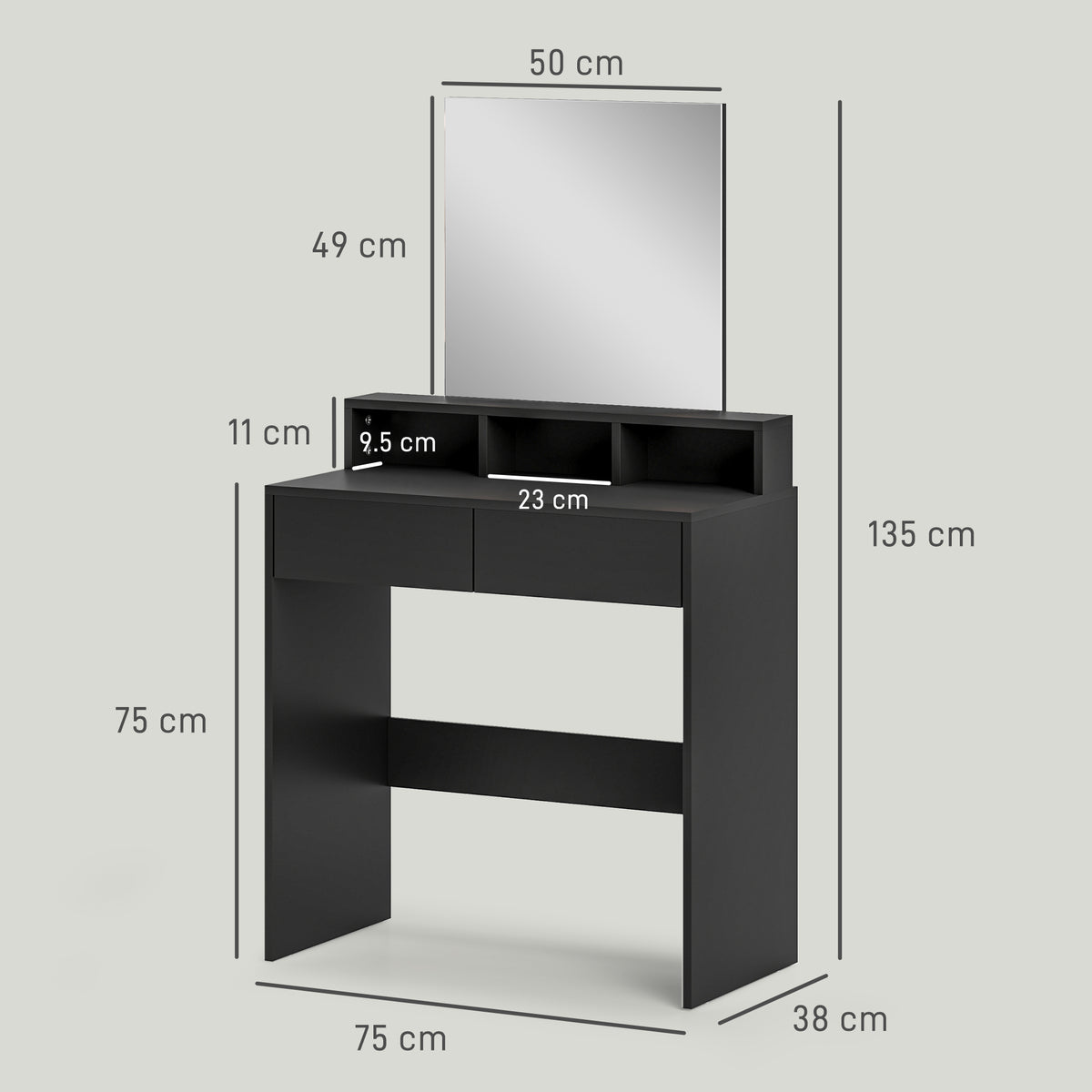 Multi-Storage Dressing Table, with Mirror
