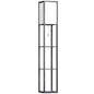 3-Tier Floor Lamp with Shelves and Storage, Modern Standing Lamp with Lampshade, Reading Light with Chain Switch for Living Room, Bedroom, Home Office, Bulb not Included, Black