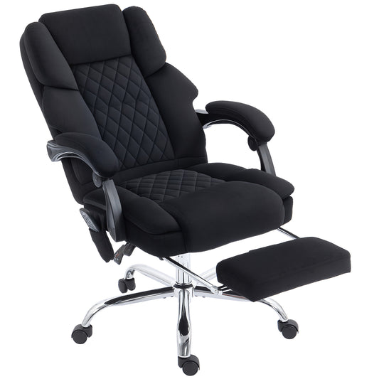 Office Chair with 6-point Vibration Massage and Heat, Fabric Desk Chair with Footrest, High Back
