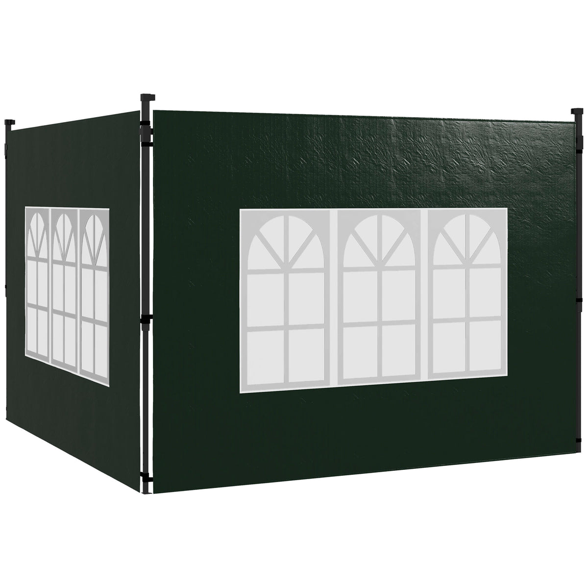 Set of Two 3 x 3m Gazebo Frame Replacement Walls - Green