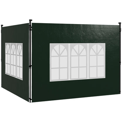 Set of Two 3 x 3m Gazebo Frame Replacement Walls - Green