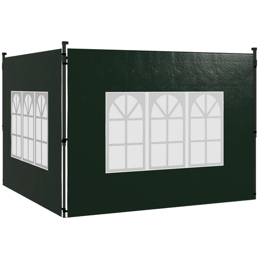 Set of Two 3 x 3m Gazebo Frame Replacement Walls - Green