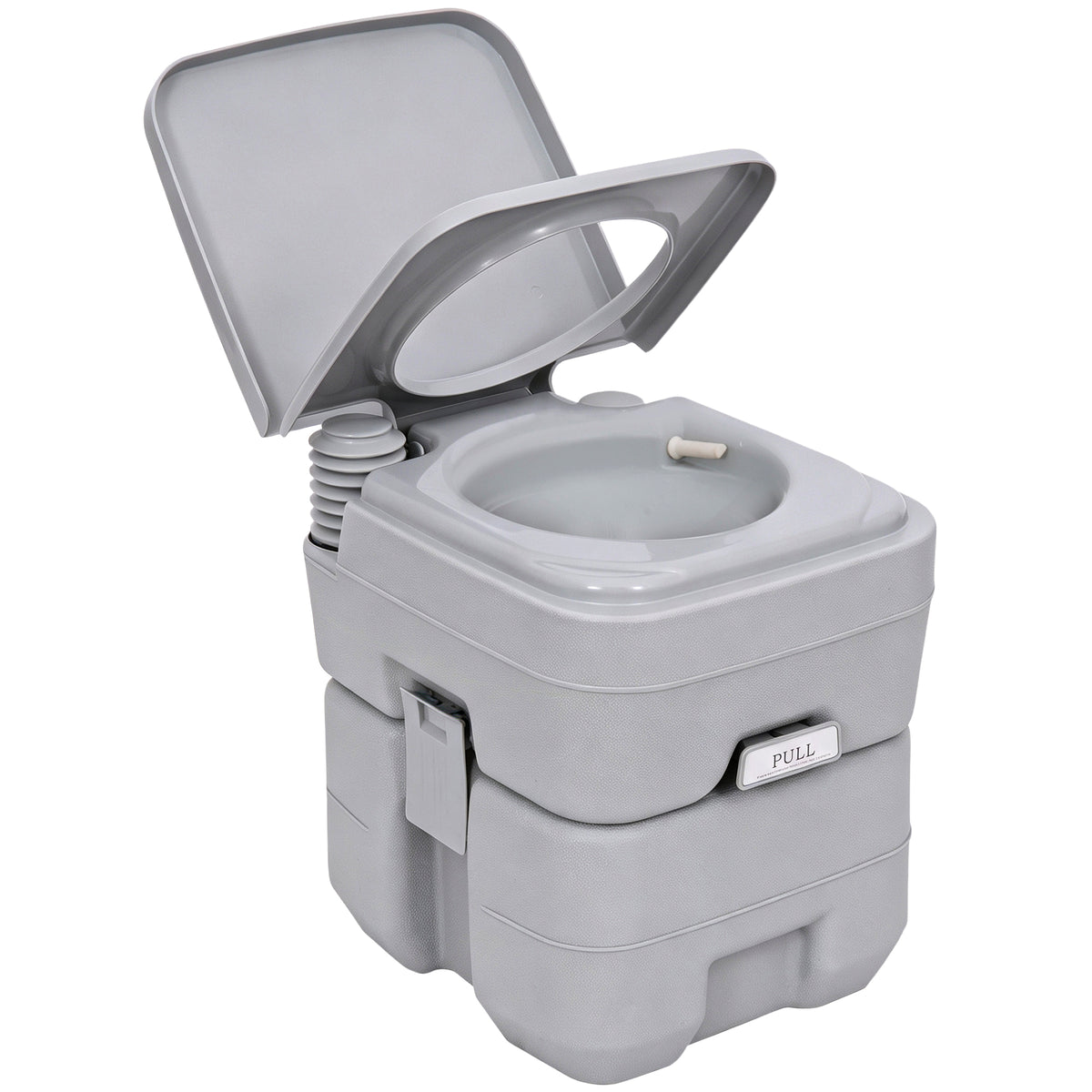 Portable Camping Toilet, 20L Flushable Porta Potty Portaloo with 2 Detachable Tanks, Flush and Double Seal Valve for Outdoor Camping Hiking Travel Caravan
