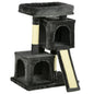 Cat Tree for Indoor Cats 81cm Cat Scratching Post Scratch Board Kitten Tower Climbing Frame, Black