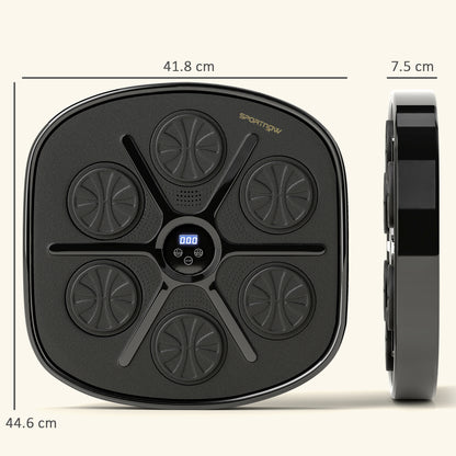 Music Boxing Machine, Smart Bluetooth Boxing Machine Wall Mounted with 9 Speeds & Modes, LED Lights and Gloves, Punching Pad for Adults, Black